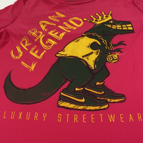 Urban legend by Edward luxury streetwear graphic T-shirt XL new pink - Picture 2 of 11